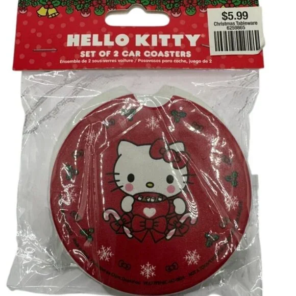 Hello Kitty Car Coasters - 2 Pack - Brand New! - Picture 4 of 4